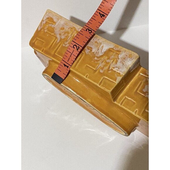 Vintage USA #273 Pottery Planter With Textured Design & Drip Glaze Finish - Picture 7 of 7